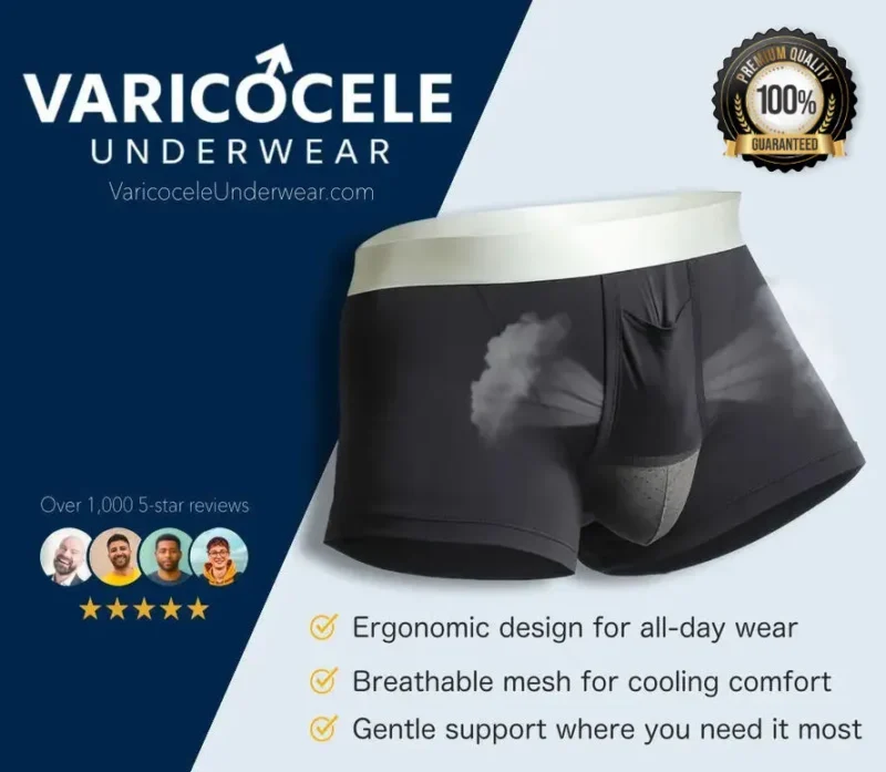 “Premium varicocele underwear with ergonomic design, breathable mesh panels, and gentle support for all‑day comfort.