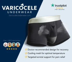 Premium varicocele underwear with cooling mesh, scrotal support, and doctor-recommended recovery design