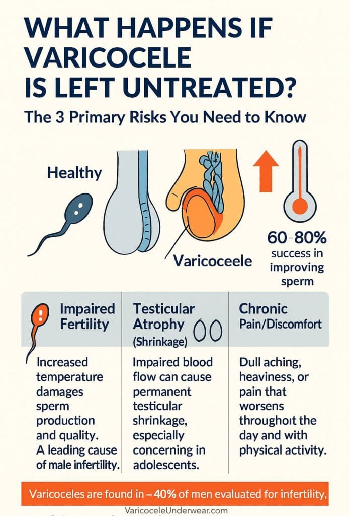 varicocele untreated risks infographic Support & Comfort Designed for Varicocele Relief