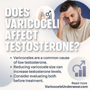 varicocele testosterone levels impact, symptoms, treatment options and male fertility infographic
