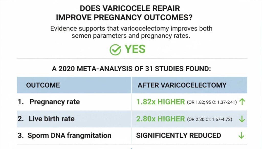 infographic varicocele repair improves pregnancy outcomes Support & Comfort Designed for Varicocele Relief