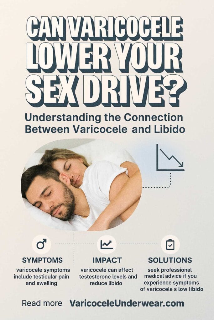 Varicocele impact on libido and testosterone explained with symptoms, causes and treatment options infographic