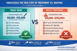 Infographic Showing The Cost Of Varicocele Treatment Versus Long-Term Health Risks