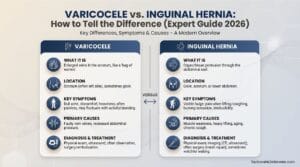 Varicocele Vs. Inguinal Hernia Infographic