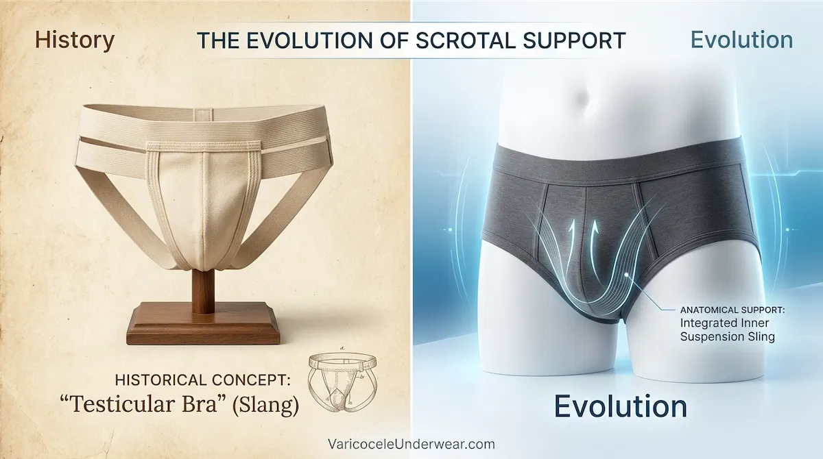 Testicular Bra Scrotal Sling Supporter History