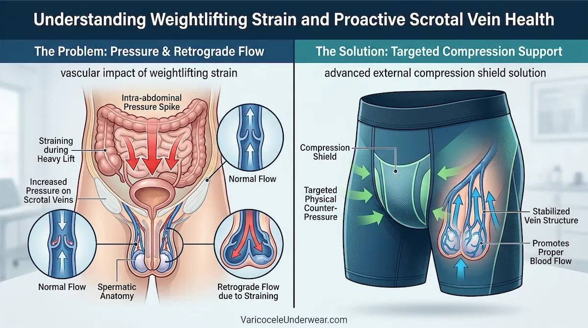 Valsalva Maneuver Varicocele Heavy Lifting Scrotal Vein Dilation 202607301202